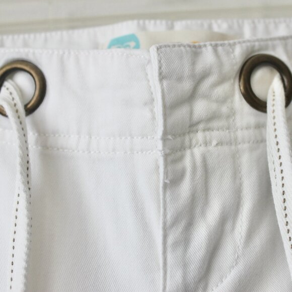 Roxy Vintage 2000's 100% Cotton White Casual Summer Drawstring Wide-Leg Pants 0 - Picture 3 of 9